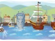 Wielki port nad brzegiem Wielkiego Morza z Siódmego Świata