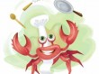 Krab jako nadworny kucharz Neptuna z rozdziału czwartego